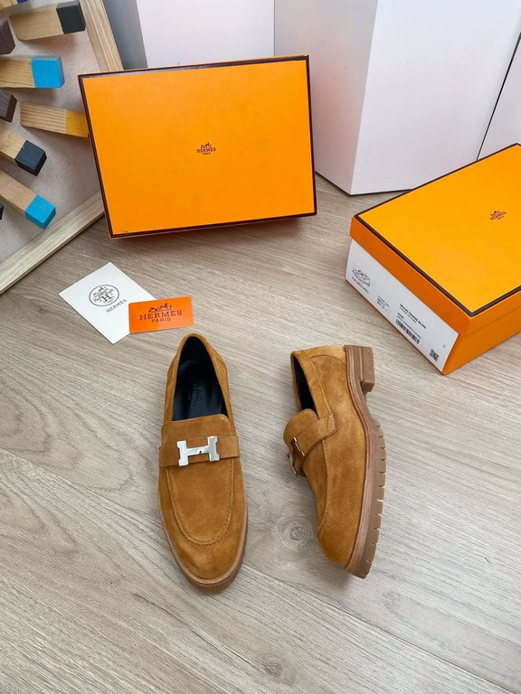 PriceNew on the new Hermes 2022 fall and winter official website new Faubourg flat H buckle small leather shoes Lefthand shoes Oxford shoesUpper H top grade cowhide leather. Lining and insole custom-dyed goatskin. Sole m