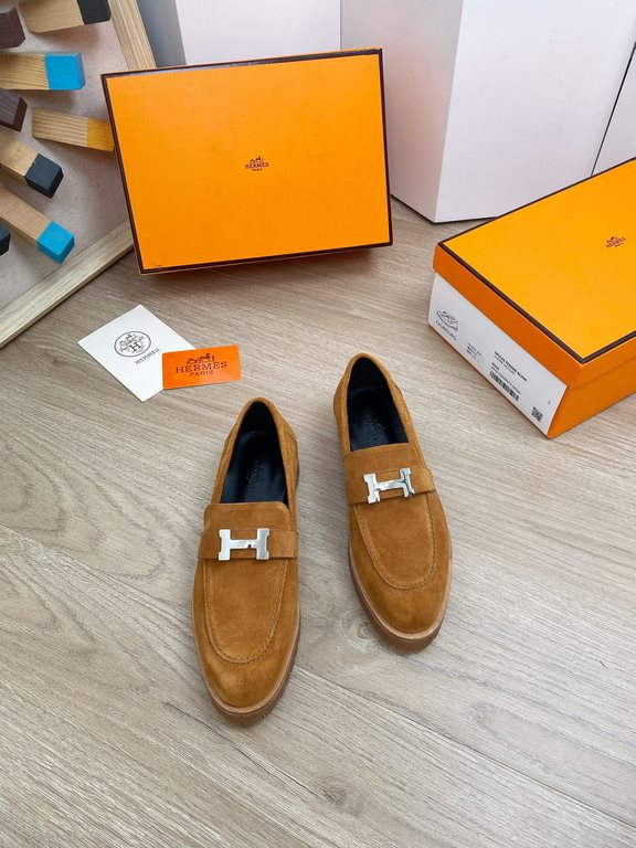 PriceNew on the new Hermes 2022 fall and winter official website new Faubourg flat H buckle small leather shoes Lefthand shoes Oxford shoesUpper H top grade cowhide leather. Lining and insole custom-dyed goatskin. Sole m