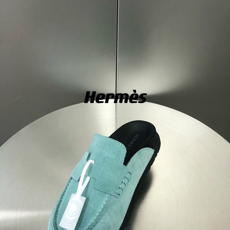 Male (top version)Herme...s H family SS23 new arrival ~!The latest explosion couple Mueller shoes Birkenstocks yyds  the only pair of version of the whole network leather wrapped edge  yardsWomen 35-40 Men 38-45