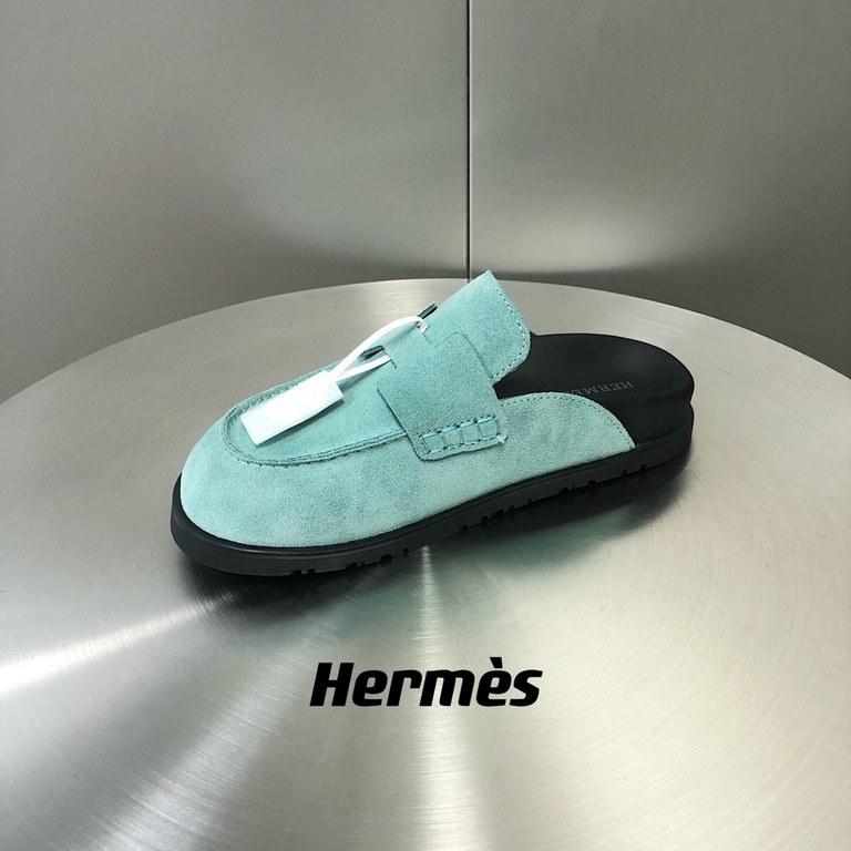 Male (top version)Herme...s H family SS23 new arrival ~!The latest explosion couple Mueller shoes Birkenstocks yyds  the only pair of version of the whole network leather wrapped edge  yardsWomen 35-40 Men 38-45