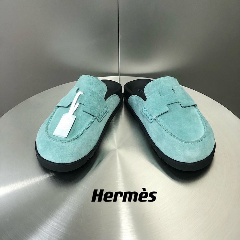 Male (top version)Herme...s H family SS23 new arrival ~!The latest explosion couple Mueller shoes Birkenstocks yyds  the only pair of version of the whole network leather wrapped edge  yardsWomen 35-40 Men 38-45