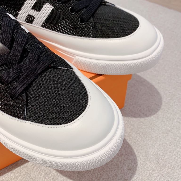 Men's [Guanhua] Hermes  home 23ss early spring new products! Classic boot shape   British color blocking design, classic and durable! The original inverted mold last shape, the ultimate 11 shape, imported high-end knitti