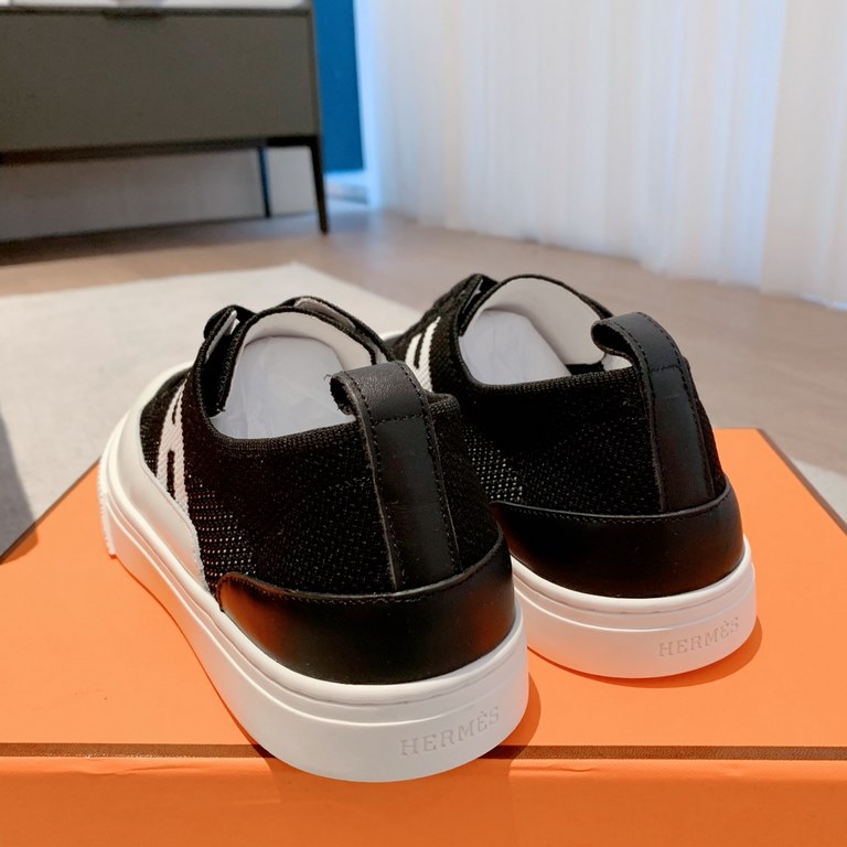 Men's [Guanhua] Hermes  home 23ss early spring new products! Classic boot shape   British color blocking design, classic and durable! The original inverted mold last shape, the ultimate 11 shape, imported high-end knitti