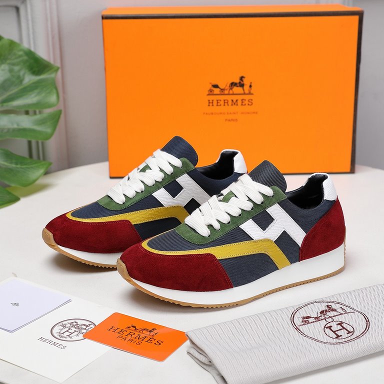 P      Hermes Hermes Sneakers H Side Label Counter all the latest couple modelsRestore the authentic 11 details Customized sense of superbH Side label pattern design Mix and match elements splicing details full of points