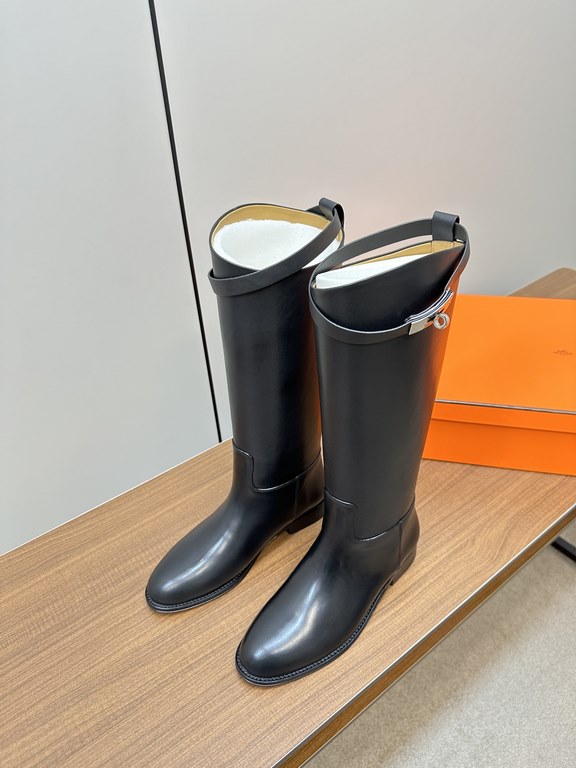 Hermes Hermès Supreme Kelly Jumping Locks Cavalier BootsNetflix must-have! Super heavyweight a classic boots.  counter original replica handmade customization, the essence of the boot barrel to do quite and do straight.U