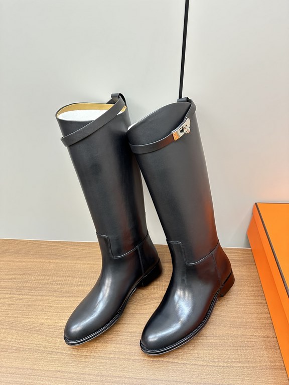 Hermes Hermès Supreme Kelly Jumping Locks Cavalier BootsNetflix must-have! Super heavyweight a classic boots.  counter original replica handmade customization, the essence of the boot barrel to do quite and do straight.U