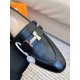 High quality ex-factoryHERMRS Hermes   Classic Louboutin ShoesHERME.S Hermes  Classic Loafers New!Black classic, oatmeal color with enamel buckle.Milk tea color is soft and versatileHermès' SpringSummer 23 Most H Button 