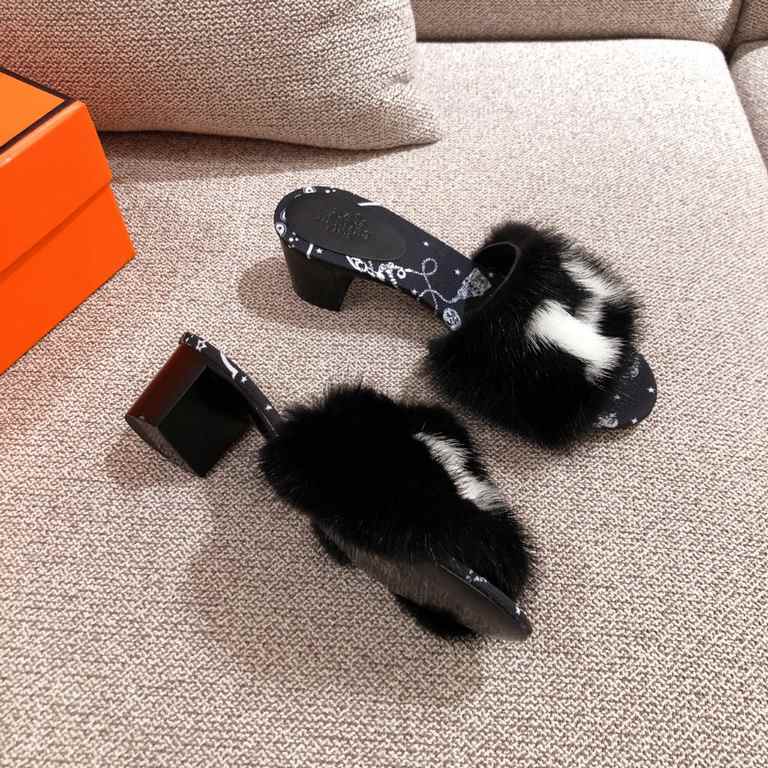 [Guanhua] Hermes  home 20ss fall and winter new products! Classic boot shape   British mink fur design, classic and durable! Original inverted mold last shape, extreme 11 shape, imported high-end knitting needles present