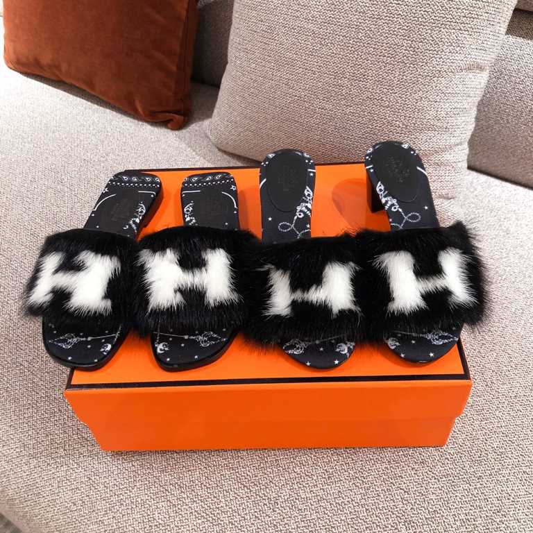 [Guanhua] Hermes  home 20ss fall and winter new products! Classic boot shape   British mink fur design, classic and durable! Original inverted mold last shape, extreme 11 shape, imported high-end knitting needles present