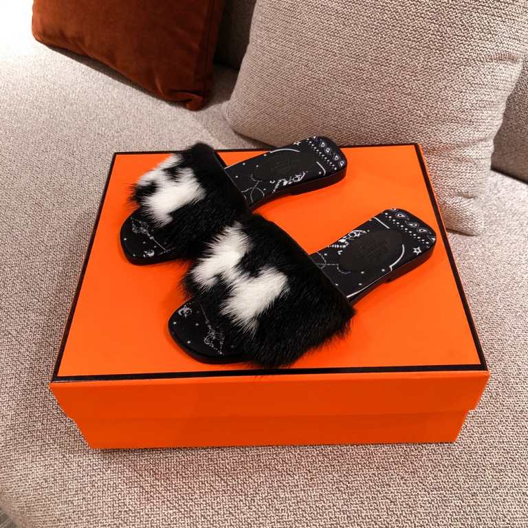 [Guanhua] Hermes  home 20ss fall and winter new products! Classic boot shape   British mink fur design, classic and durable! Original inverted mold last shape, extreme 11 shape, imported high-end knitting needles present