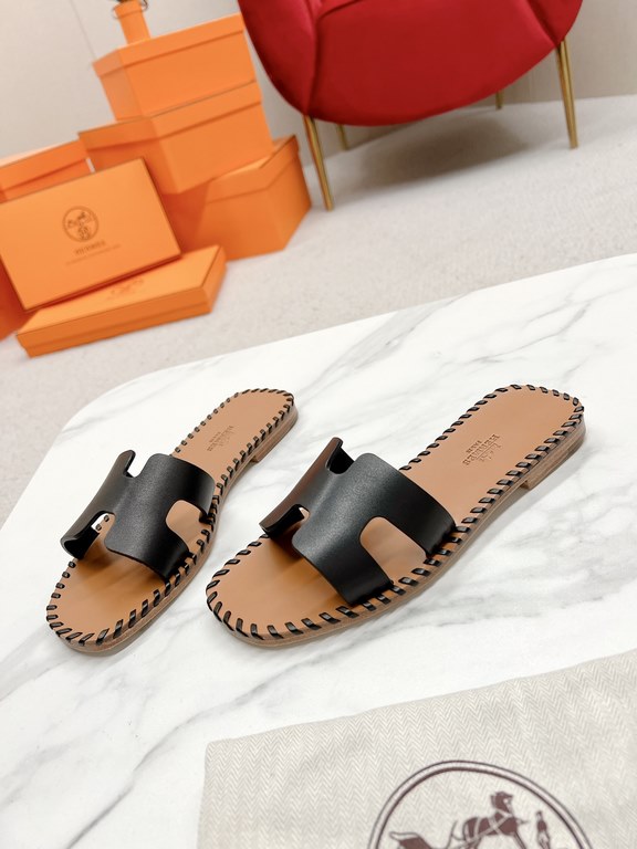 Hermès version of the workmanship material upgrade.Hermes  market highest edition handmade shoes   Top Product Hermes Slippers  ----------23 Early spring new model is the same as the original, master level handmade ! Hig