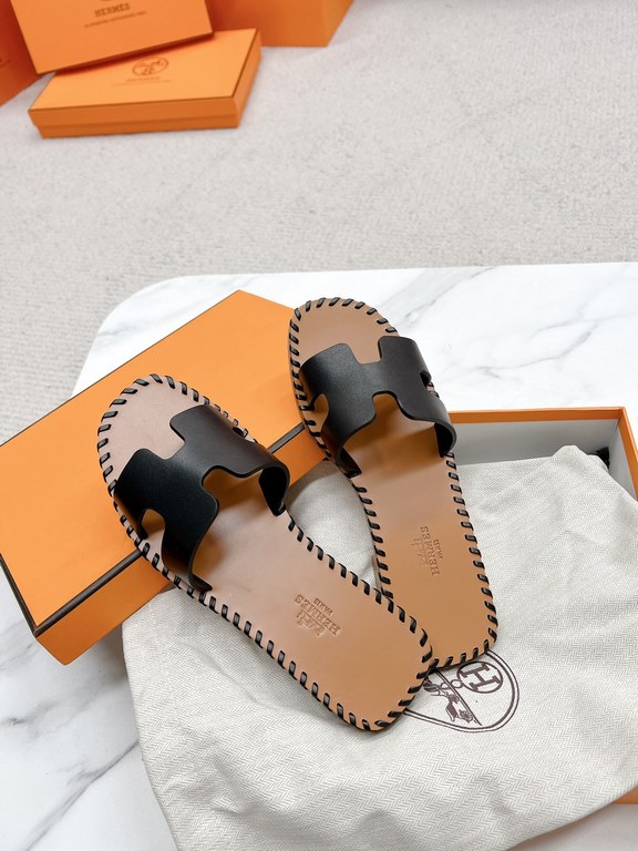 Hermès version of the workmanship material upgrade.Hermes  market highest edition handmade shoes   Top Product Hermes Slippers  ----------23 Early spring new model is the same as the original, master level handmade ! Hig