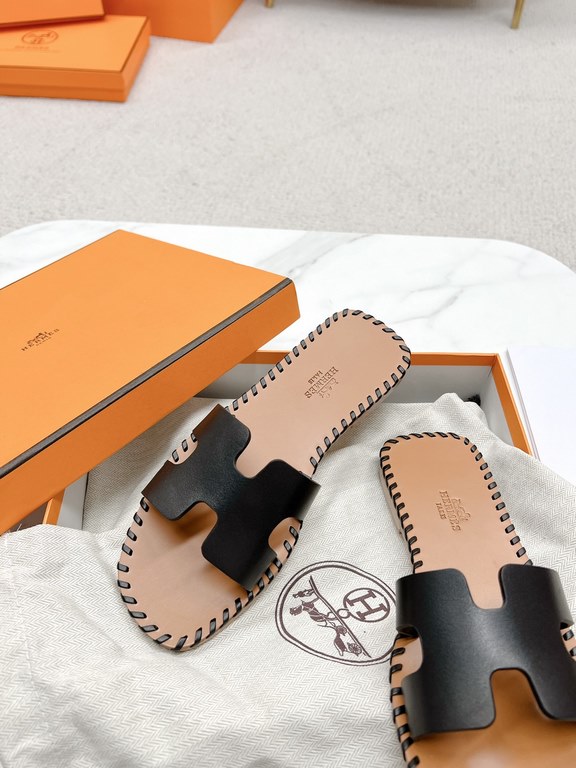 Hermès version of the workmanship material upgrade.Hermes  market highest edition handmade shoes   Top Product Hermes Slippers  ----------23 Early spring new model is the same as the original, master level handmade ! Hig