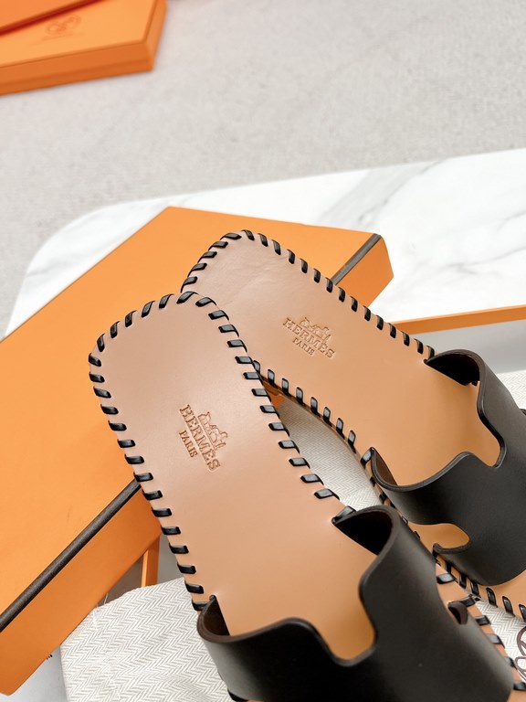 Hermès version of the workmanship material upgrade.Hermes  market highest edition handmade shoes   Top Product Hermes Slippers  ----------23 Early spring new model is the same as the original, master level handmade ! Hig