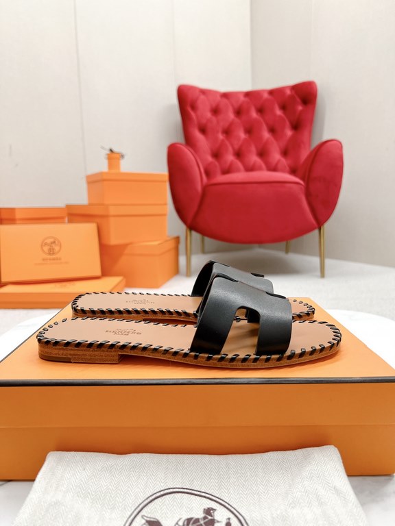 Hermès version of the workmanship material upgrade.Hermes  market highest edition handmade shoes   Top Product Hermes Slippers  ----------23 Early spring new model is the same as the original, master level handmade ! Hig