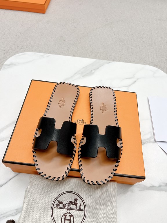 Hermès version of the workmanship material upgrade.Hermes  market highest edition handmade shoes   Top Product Hermes Slippers  ----------23 Early spring new model is the same as the original, master level handmade ! Hig