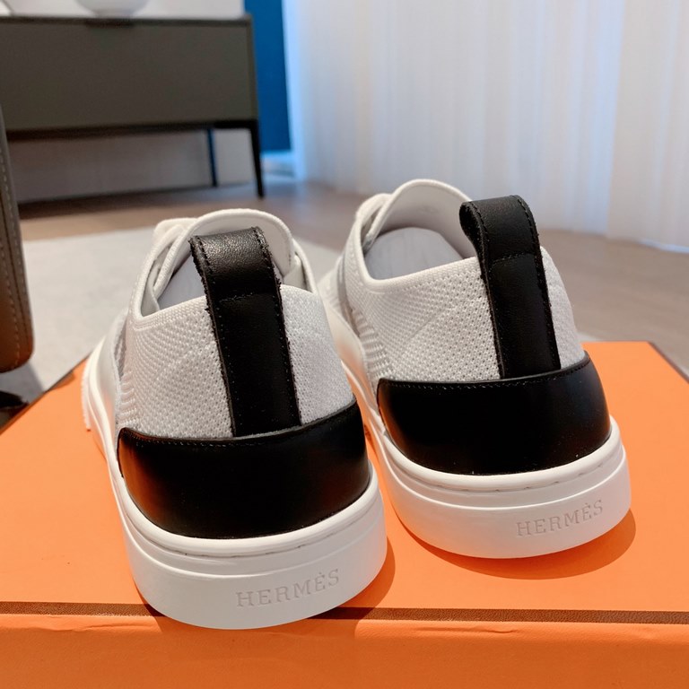 Men's [Guanhua] Hermes  home 23ss early spring new products! Classic boot shape   British color blocking design, classic and durable! The original inverted mold last shape, the ultimate 11 shape, imported high-end knitti