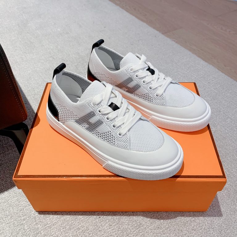 Men's [Guanhua] Hermes  home 23ss early spring new products! Classic boot shape   British color blocking design, classic and durable! The original inverted mold last shape, the ultimate 11 shape, imported high-end knitti