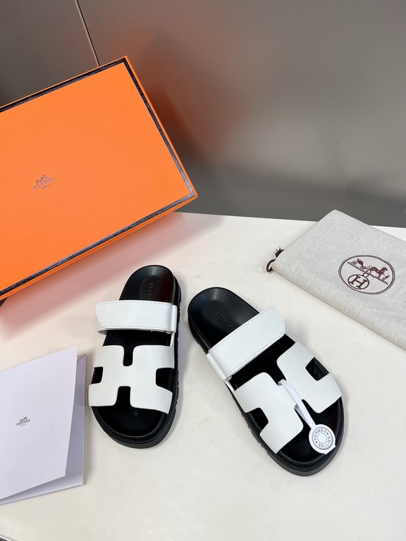 Men  [ΗERMES 】 Hermes spring and summer classic couple models second uncle slippers Chypre ugly ugly ugly uncle slippers - old man slippers, on the foot is simply too comfortable! It's simple and cute!All mixed breed she