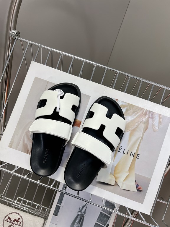 Men  [ΗERMES 】 Hermes spring and summer classic couple models second uncle slippers Chypre ugly ugly ugly uncle slippers - old man slippers, on the foot is simply too comfortable! It's simple and cute!All mixed breed she