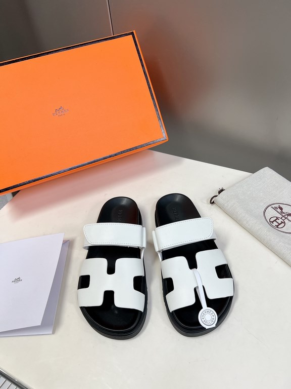 Men  [ΗERMES 】 Hermes spring and summer classic couple models second uncle slippers Chypre ugly ugly ugly uncle slippers - old man slippers, on the foot is simply too comfortable! It's simple and cute!All mixed breed she