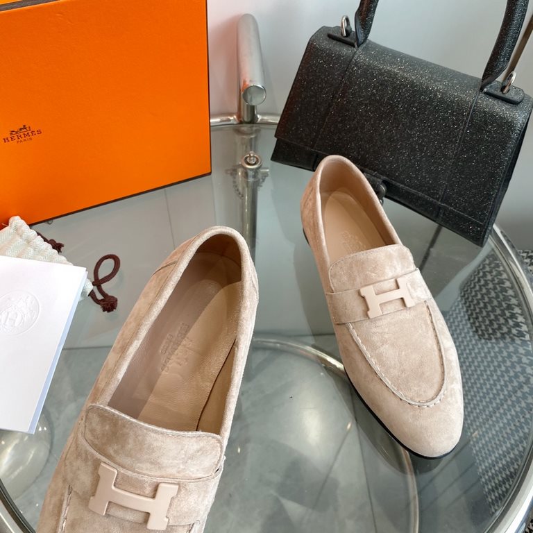 Hermes Hermes  Home RoyalParis Collection Louboutin Shoes  Top quality Classic H buckletassel series  Upper Imported LambskinSheepskin Leather injection molding rubber non-slip outsole size35-39(34.40.41.42 customized)