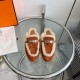 wholesale hermes Hermes -0z Mule Shoes Kelly Buckle Teddy Fur Slippers  Top quality  Classic color scheme gold brown with silver buckle So much love!  Upper Cowhide Suede material  cushioned feet lamb's wool  Italian lea