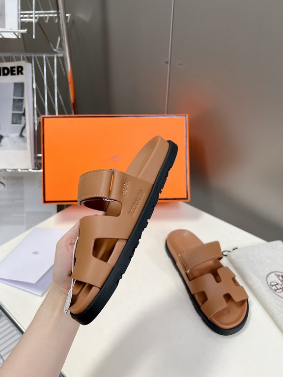 Men  [ΗERMES 】 Hermes spring and summer classic couple models second uncle slippers Chypre ugly ugly ugly uncle slippers - old man slippers, on the foot is simply too comfortable! It's simple and cute!All mixed breed she