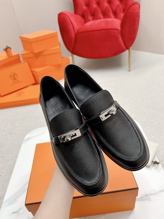 HERME'c, the whole network exclusive handmade, private high-end customization, classic handmade workshop ~ ~ big goods real shotDestin Loafers, very classic, versatile, simple, colorblocking design, on the foot is very f