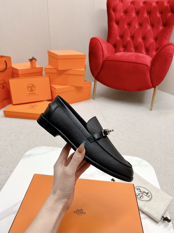 HERME'c, the whole network exclusive handmade, private high-end customization, classic handmade workshop ~ ~ big goods real shotDestin Loafers, very classic, versatile, simple, colorblocking design, on the foot is very f