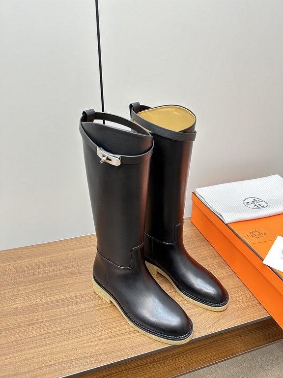 Hermes Hermès Supreme Kelly Jumping Locks Cavalier BootsNetflix must-have! Super heavyweight a classic boots.  counter original replica handmade customization, the essence of the boot barrel to do quite and do straight.U