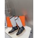 Top generation purchase version of HERMES Hermes kelly knight boots, partial casual a new model, with the toe part of the collision color, the upper is custom linen material, after more than 1 month development and becom