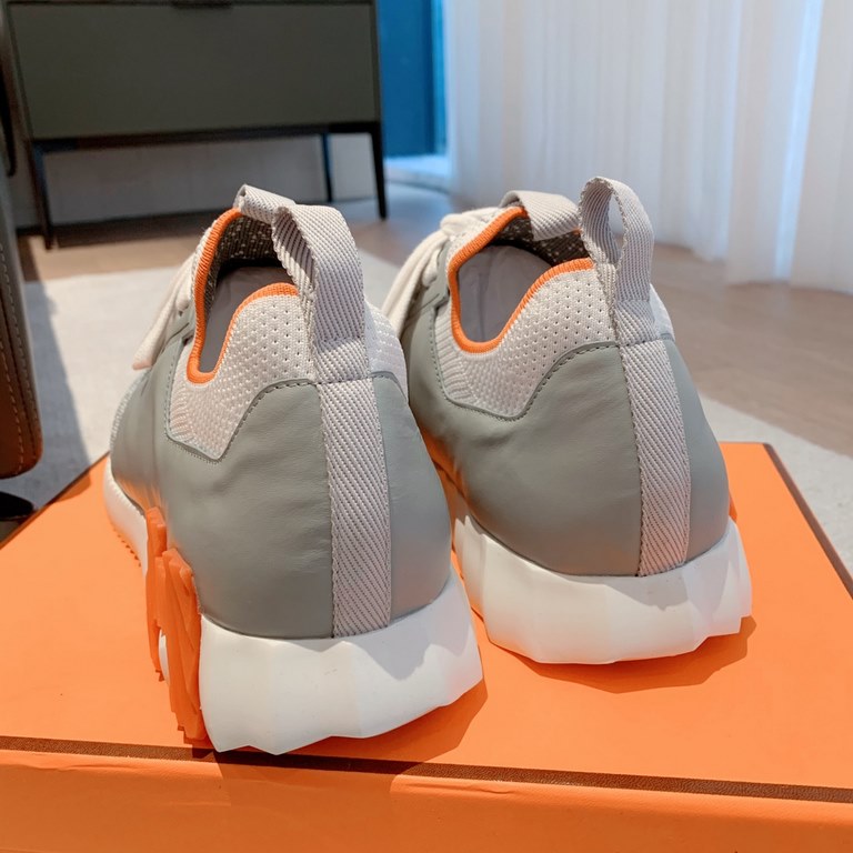 Men's [Guanhua] Hermes  home 23ss early spring new products! Classic boot shape   British color blocking design, classic and durable! The original inverted mold last shape, the ultimate 11 shape, imported high-end knitti