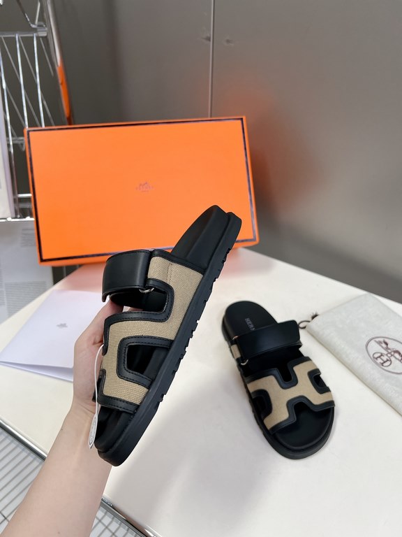 Men  [ΗERMES 】 Hermes spring and summer classic couple models second uncle slippers Chypre ugly ugly ugly uncle slippers - old man slippers, on the foot is simply too comfortable! It's simple and cute!All mixed breed she