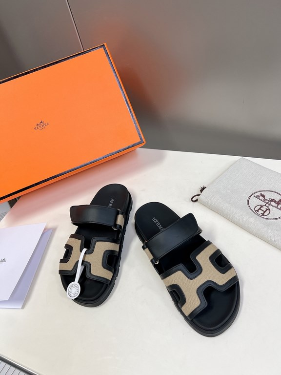 Men  [ΗERMES 】 Hermes spring and summer classic couple models second uncle slippers Chypre ugly ugly ugly uncle slippers - old man slippers, on the foot is simply too comfortable! It's simple and cute!All mixed breed she