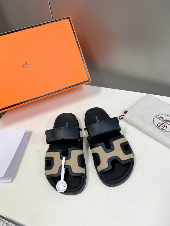 Men  [ΗERMES 】 Hermes spring and summer classic couple models second uncle slippers Chypre ugly ugly ugly uncle slippers - old man slippers, on the foot is simply too comfortable! It's simple and cute!All mixed breed she