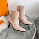 wholesale Hermes Hermes  23 new   high heel square toe boots  top quality  imported calfskinsheepskincowhide lining Heel height 7.5cm   imported leather outsole size35-39(40,41 customized)