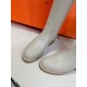 Top generation purchase version of HERMES Hermes kelly knight boots, partial casual a new model, with the toe part of the collision color, the upper is custom linen material, after more than 1 month development and becom