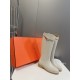 Top generation purchase version of HERMES Hermes kelly knight boots, partial casual a new model, with the toe part of the collision color, the upper is custom linen material, after more than 1 month development and becom