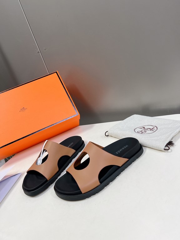 Men  [ΗERMES 】 Hermes spring and summer classic couple models second uncle slippers Chypre ugly ugly ugly uncle slippers - old man slippers, on the foot is simply too comfortable! It's simple and cute!All mixed breed she