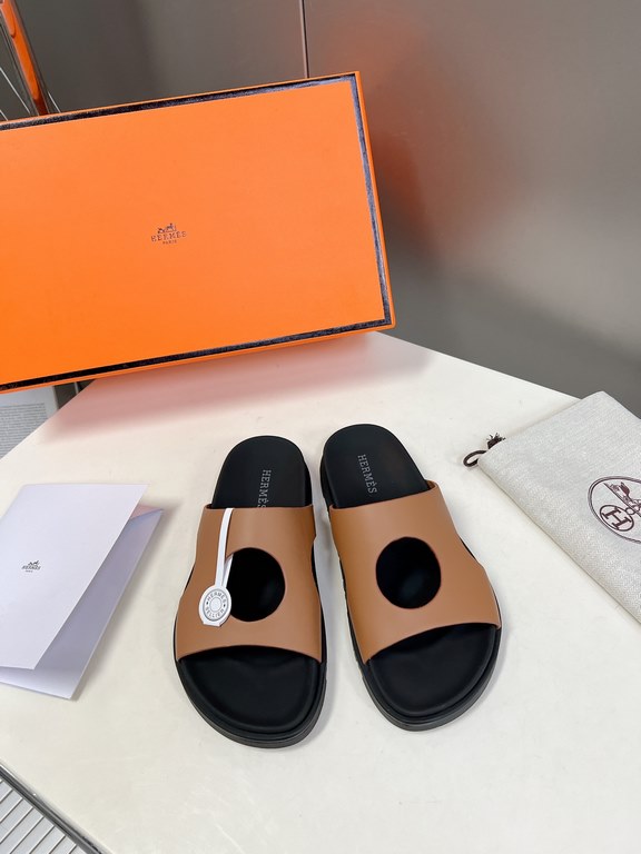 Men  [ΗERMES 】 Hermes spring and summer classic couple models second uncle slippers Chypre ugly ugly ugly uncle slippers - old man slippers, on the foot is simply too comfortable! It's simple and cute!All mixed breed she