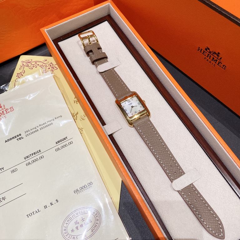 Hermes NANTUCKET series, follow the pace of Hermes cape cod, naughty to meet the wonderful future, Hong Kong DFS Global Duty Free new listing diameter 23mm mother-of-pearl dial, Swiss quartz movement, CNC fine craft thre