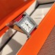 Wholesale box Support Hong Kong, U.S. direct mailHermès Early Spring 2022  Latest colorway Small stainless steel case measuring 21 x 21 mm Diamond-set sandblasted black PVD-coated dial set with 36 diamonds Quartz movemen