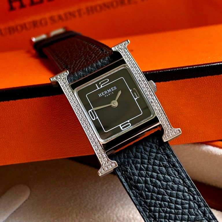 Batch matching box Support Hong Kong, the United States direct mailOriginal HERMES H HOUR series. The case is full of crystal diamonds! The beauty is beyond words [color] [color] Swiss quartz movement. Square dial size 2