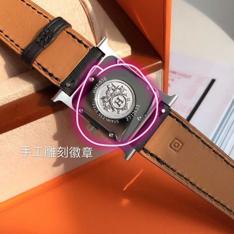 Wholesale box Support Hong Kong, USA direct mailSame price for size. New in stock. Hermes HEURE H series the most classic H dial dial size small 21  21 large 26  26. 316 stainless steel case precision polished H black di