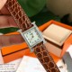 Wholesale box Support Hong Kong, USA direct mailDial size 2121mm, bezel set with 112 VS diamonds! Hermes HEURE H series, the most classic H case, white natural mother-of-pearl face, hand-polished and made of this square 