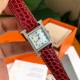 Wholesale box Support Hong Kong, USA direct mailDial size 2121mm, bezel set with 112 VS diamonds! Hermes HEURE H series, the most classic H case, white natural mother-of-pearl face, hand-polished and made of this square 