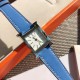 Wholesale box Support Hong Kong, U.S. direct mailHermès Early Spring 2022  Latest colorway Small stainless steel case measuring 21 x 21 mm Diamond-set sandblasted black PVD-coated dial set with 36 diamonds Quartz movemen