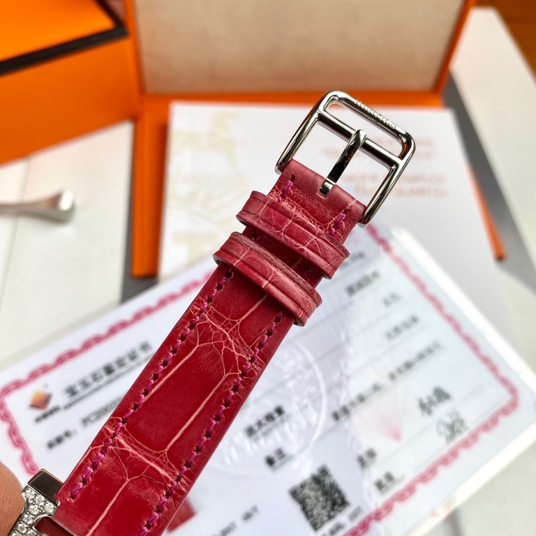 Wholesale box Support Hong Kong, USA direct mailHigh-end hard goods! Hermes HEURE H series, the most classic H case, white natural mother-of-pearl literally, hand-polished and made of this square dial watches really have