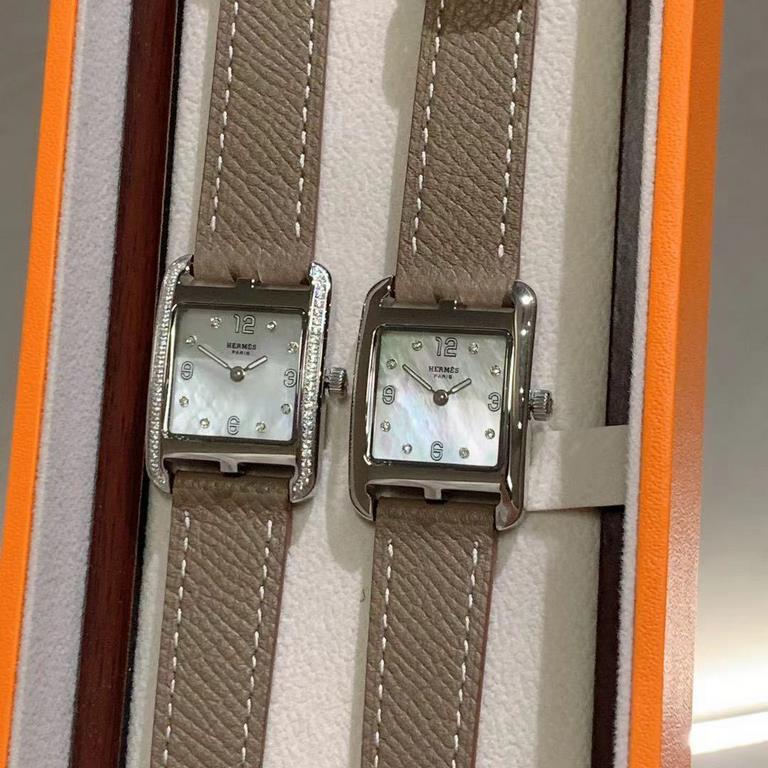 Hermes NANTUCKET series, follow the pace of Hermes cape cod, naughty to meet the wonderful future, Hong Kong DFS Global Duty Free new listing diameter 23mm mother-of-pearl dial, Swiss quartz movement, CNC fine craft thre